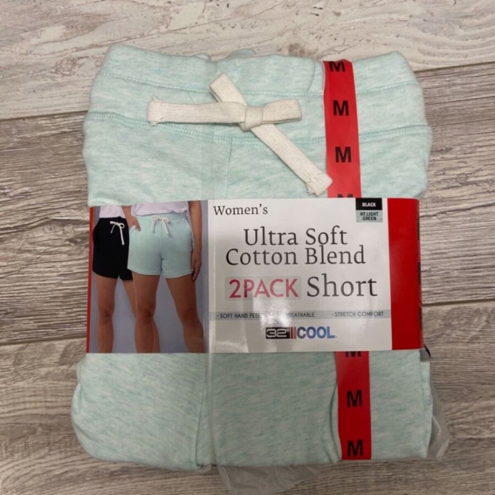 Women’s Ultra Soft Cotton Blend Pull On 2 Pack Shorts NWT